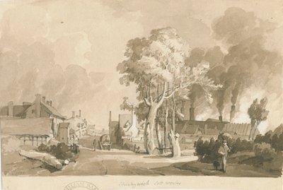 Weston-on-Trent - Salinas de Shirleywich: desenho em lavagem sépia, 1838 de Thomas Peploe Wood