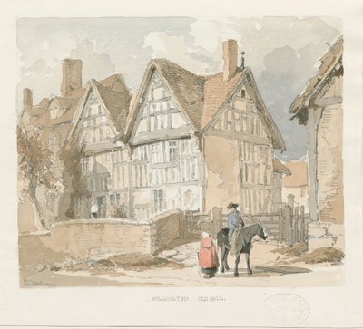 Wigginton Old Hall: pintura a aquarela, 1841 de Thomas Peploe Wood