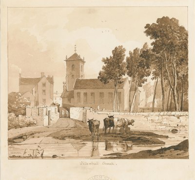 Igreja de Willenhall: desenho em sépia, 1837 de Thomas Peploe Wood