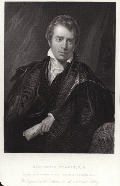 Sir David Wilkie, pintor escocês. Gravura por Francis Holl de Thomas Phillips