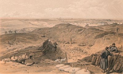Vala do Malakoff, Battery Gervais e traseira de Redan, 1856 de Thomas Picken