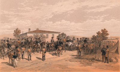 O cortejo fúnebre de Lord Raglan saindo da sede, 1856 de Thomas Picken