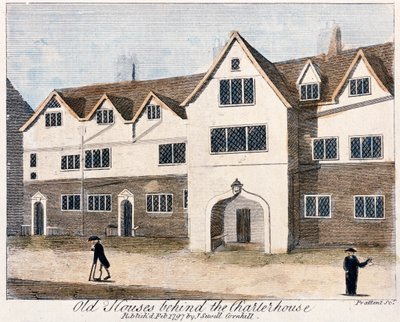Casas atrás do Hospital Charterhouse, Londres, 1797. de Thomas Prattent