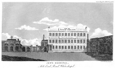 Hospital dos judeus, Mile End Road, Whitechapel, Londres, final do século XVIII ou início do século XIX. de Thomas Prattent