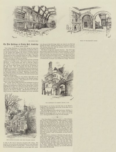 Os novos edifícios no Trinity Hall, em Cambridge de Thomas Raffles Davison