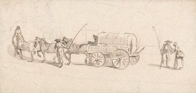 Figuras com um vagão e cavalos de Thomas Ross
