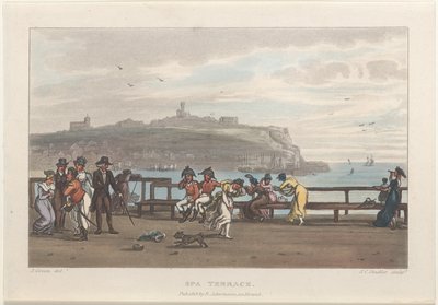 Spa Terrace, de Poetical Sketches of Scarborough, 1813., 1813. Criadores: Thomas Rowlandson, Joseph Constantine Stadler, J. Bluck. de Thomas Rowlandson, Joseph Constantine Stadler, J. Bluck