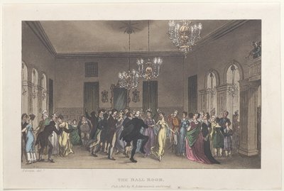 The Ball Room, de Poetical Sketches of Scarborough, 1813., 1813. Criadores: Thomas Rowlandson, Joseph Constantine Stadler, J. Bluck. de Thomas Rowlandson, Joseph Constantine Stadler, J. Bluck