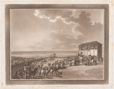 Race Ground Uma excursão para Brighthelmstone, 1º de junho de 1790., 1º de junho de 1790. Criadores: Thomas Rowlandson, Samuel Alken. de Thomas Rowlandson, Samuel Alken