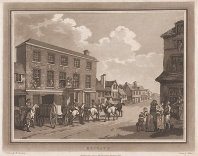 Reigate An Excursion to Brighthelmstone, 1 de junho de 1790., 1 de junho de 1790. Criadores: Thomas Rowlandson, Samuel Alken. de Thomas Rowlandson, Samuel Alken