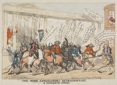 (O) Espetáculo «Os Embaixadores Extraordinários e Galantes da Irlanda» de Thomas Rowlandson