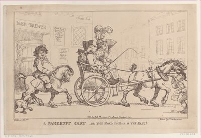 Um carro falido, ou The Road to Ruin in the East!, 5 de novembro de 1799., 5 de novembro de 1799. de Thomas Rowlandson