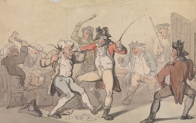 Detetou-se uma «perna preta» a distribuir cartas às escondidas de Thomas Rowlandson