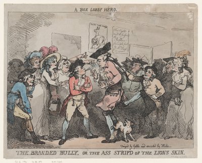 Um Herói do Ringue, O Valentão Marcado ou O Burro Despojado da Pele do Leão. de Thomas Rowlandson