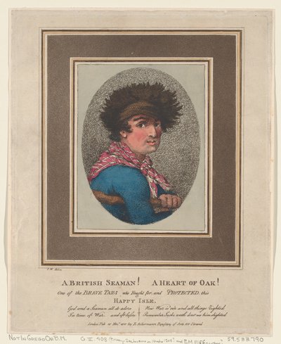 Um marinheiro britânico! A Heart of Oak!, 15 de novembro de 1801., 15 de novembro de 1801. de Thomas Rowlandson