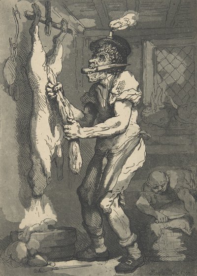 Um Carniceiro, 1 de Janeiro de 1790., 1 de Janeiro de 1790. de Thomas Rowlandson