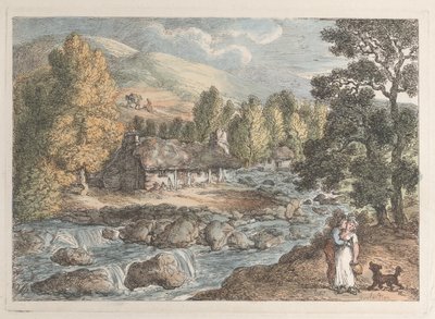 Uma cascata na Cornualha de Thomas Rowlandson