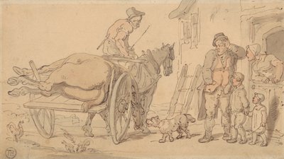 Um Cavalo Morto numa Carroça de Knacker de Thomas Rowlandson
