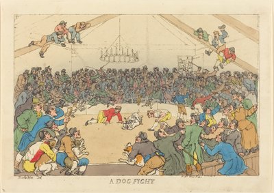 Uma briga de cachorro de Thomas Rowlandson
