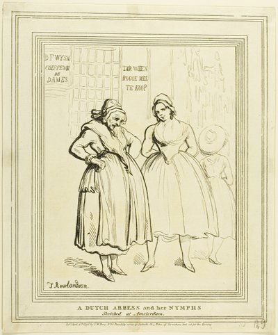 Uma abadessa holandesa e suas ninfas esboçadas em Amsterdã de Thomas Rowlandson