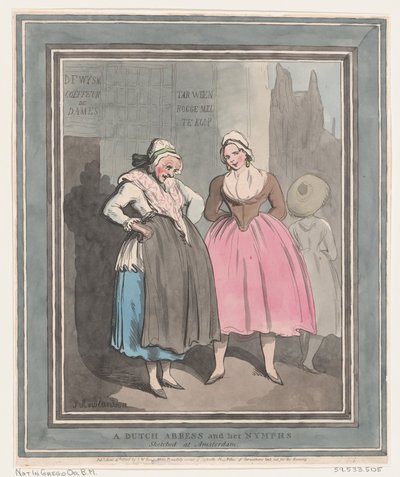 Uma abadessa holandesa e suas ninfas, 4 de abril de 1796., 4 de abril de 1796. de Thomas Rowlandson