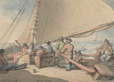 Um barco holandês numa brisa crescente de Thomas Rowlandson