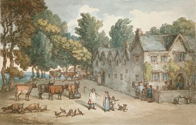Uma casa de fazenda em Hengar, Cornualha, 1803 de Thomas Rowlandson