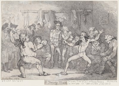 Um combate de esgrima de Thomas Rowlandson