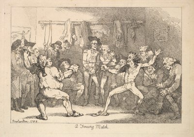 Uma partida de esgrima, 1788. de Thomas Rowlandson