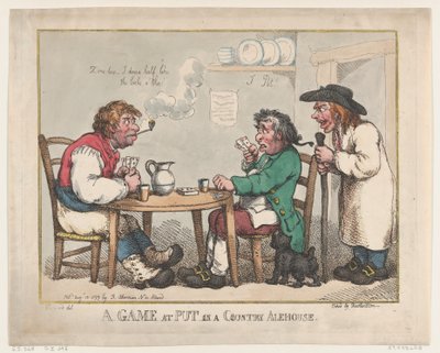 A Game at Put in a Country Alehouse, 10 de agosto de 1799., 10 de agosto de 1799. de Thomas Rowlandson