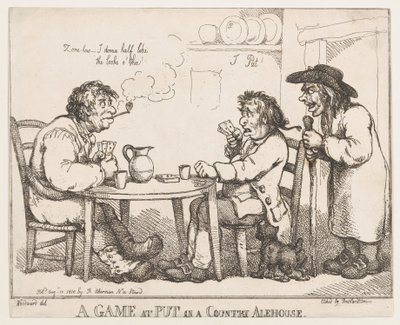 A Game at Put in a Country Alehouse, 10 de agosto de 1810., 10 de agosto de 1810. de Thomas Rowlandson