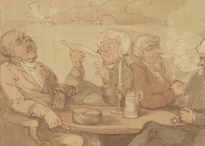 Um Gentlemans Club (tinta e wc no papel) de Thomas Rowlandson