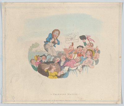 Um Grinning Match, 1 de Fevereiro de 1803, 1 de Fevereiro de 1803. de Thomas Rowlandson