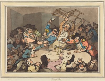 Um chute em uma mesa de perigo de Thomas Rowlandson