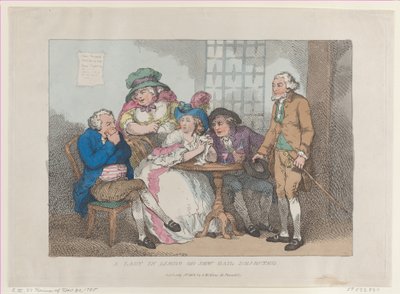 A Lady in Limbo, or Jew Bail Rejected, [30 de novembro de..., [30 de novembro de 1785], reeditado em 1º de julho de 1802. de Thomas Rowlandson
