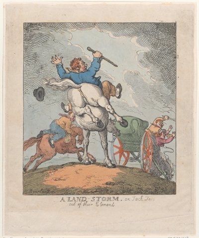A Land Storm, ou Jack Tars Out of Their Element, 1790-1815., 1790-1815. de Thomas Rowlandson