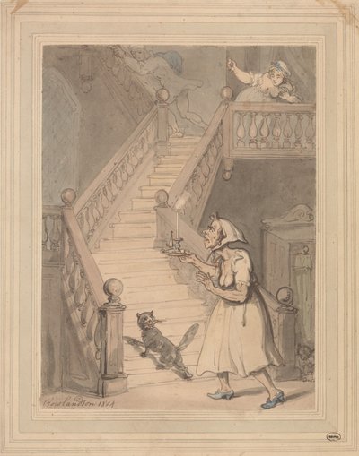 Uma tia solteirona a cheirar o fogo de Thomas Rowlandson