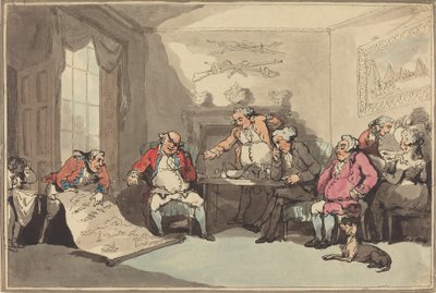 Uma reunião da milícia, provavelmente 1799. de Thomas Rowlandson