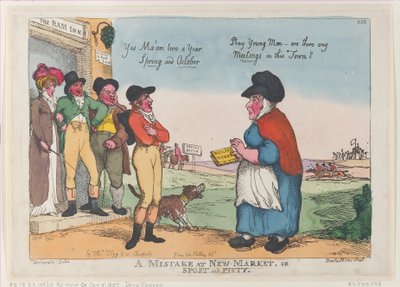 A Mistake at New Market, ou Sport and Piety, 5 de outubro de 1807., 5 de outubro de 1807. de Thomas Rowlandson