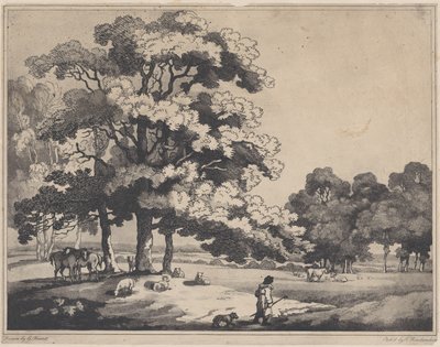 Uma paisagem de parque, 1783-89., 1783-89. de Thomas Rowlandson