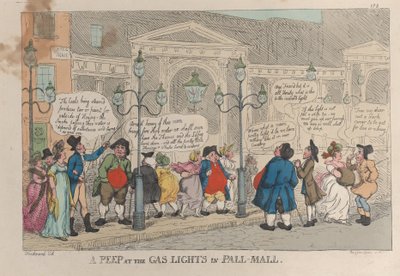 A Peep at the Gas Lights em Pall-Mall, 23 de dezembro de 1809., 23 de dezembro de 1809. de Thomas Rowlandson