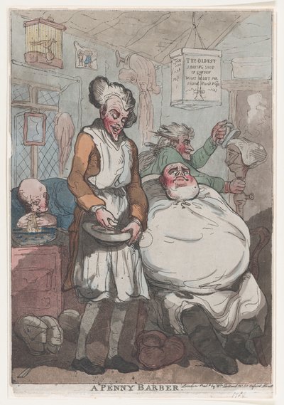 A Penny Barber, 1789., 1789. de Thomas Rowlandson