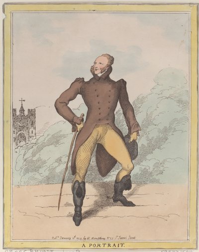 Um retrato Lord Petersham, 10 de janeiro de 1812., 10 de janeiro de 1812. de Thomas Rowlandson