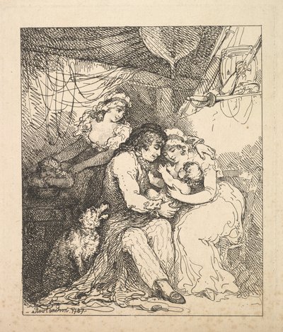 Uma família de marinheiros, 1787. de Thomas Rowlandson