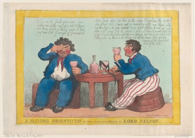 Observação de um marinheiro sobre a morte lamentada de Lord Nelson, 3 de dezembro de 1805., 3 de dezembro de 1805. de Thomas Rowlandson