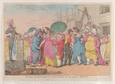 A Sale of English-Beauties in the East Indies, [10 de maio de 1811], reimpressão., [10 de maio de 1811], reimpressão. de Thomas Rowlandson