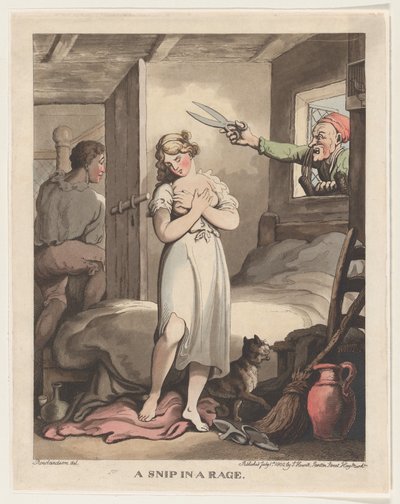 A Snip in a Rage, 1 de julho de 1802., 1 de julho de 1802. de Thomas Rowlandson