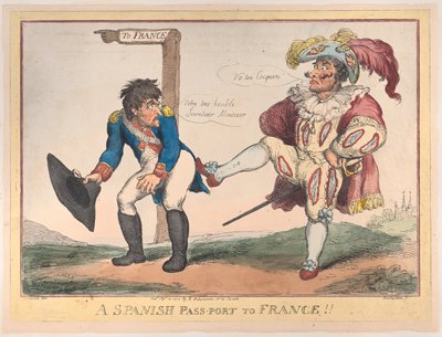 Um passe-porto espanhol para a França!!, 12 de Setembro de 1808., 12 de Setembro de 1808. de Thomas Rowlandson