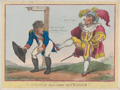 Um passaporte espanhol para a França!!, 12 de setembro de 1808., 12 de setembro de 1808. de Thomas Rowlandson