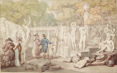 Um pátio de estatuária, século XIX de Thomas Rowlandson